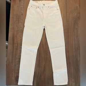 GAP High Rise Vintage Slim White Jeans - Size 26